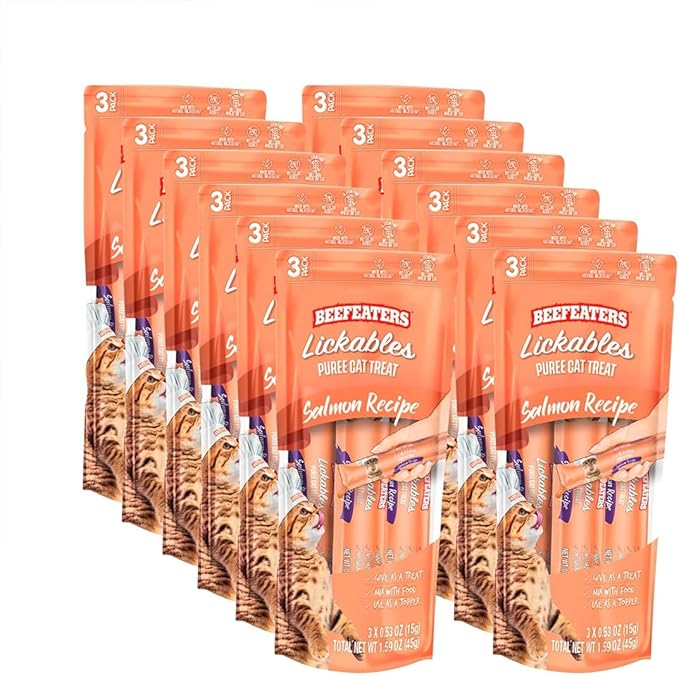 Beefeaters Cat Treats Lickable Puree 1.59oz (12-Pack) – Chicken, Grain-Free, Taurine-Enriched, Ideal for Training & Interactive Feeding-PawvioPets