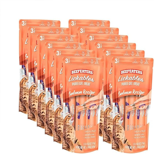 Beefeaters Cat Treats Lickable Puree 1.59oz (12-Pack) – Chicken, Grain-Free, Taurine-Enriched, Ideal for Training & Interactive Feeding-PawvioPets