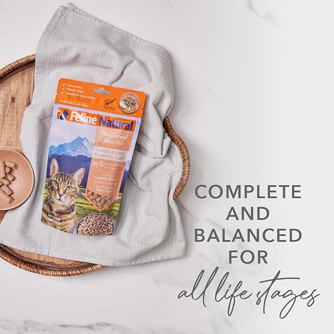 Feline Natural High Protein Dry Cat Food, Freeze-Dried Diet with 98% Meat, Organs & Seafood, No Peas, Grains, or Artificial Additives, Made in New Zealand, Beef, 11oz-PawvioPets