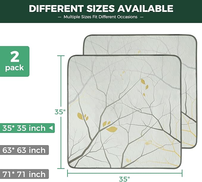 FXW Washable Pee Pads for Dogs, Puppy Pads with Super Absorbent, Specifically Designed for Potty Training, 35" Square, Branch, 2 Packs-PawvioPets