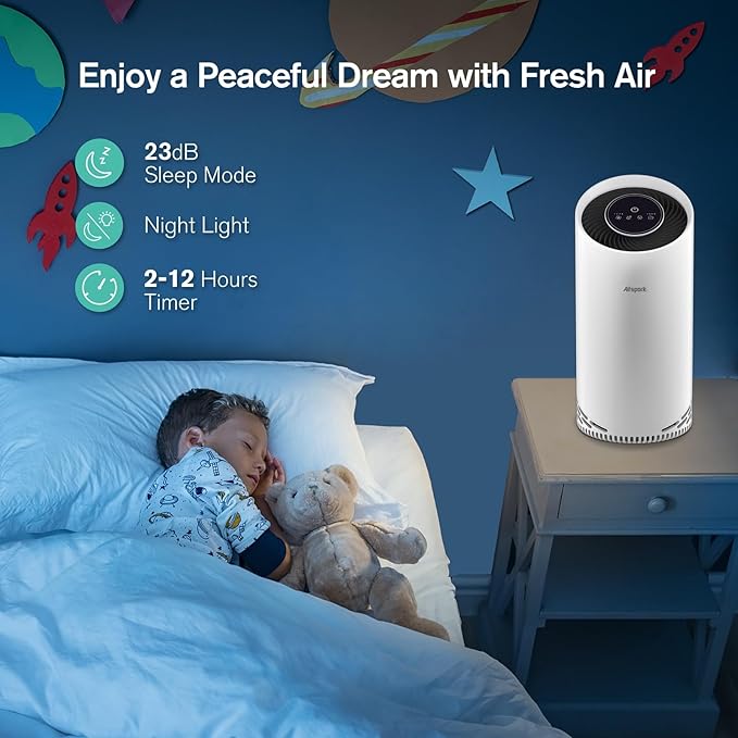 Air Purifiers for Home Large Room Up to 1375 ft², 4-in-1 True HEPA Air Purifier for Pets Hair Dander Pollen Smoke Cooking Pet Smell. CADR 187 m³/h, Air Cleaner for Bedroom Nursery Living Room-PawvioPets