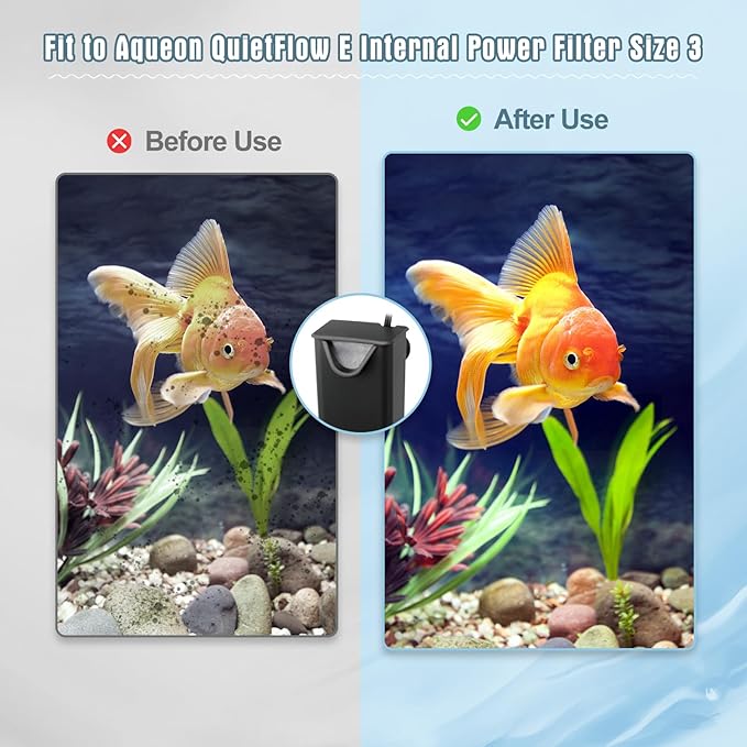 Erreloda 15 Packs Extra Small Filter Cartridges Replacement Compatible with Aqueon QuietFlow E Internal Power Filter Size 3-PawvioPets