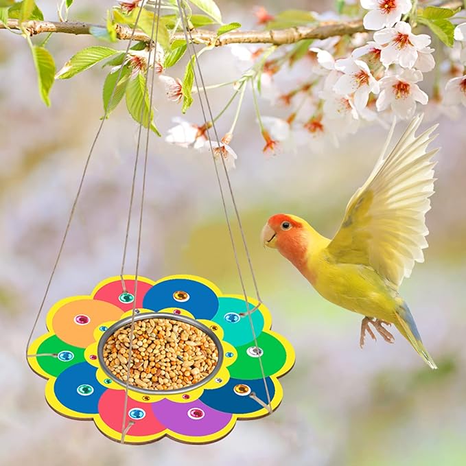 Fennoral 4 Pack Bird Feeder Kits for Kids Make Your Own Bird Feeders Wooden Art and Craft for Girls Boys Ornaments DIY to Paint Bird Feeders Craft for Spring Garden Outdoor Summer Activities Project-PawvioPets