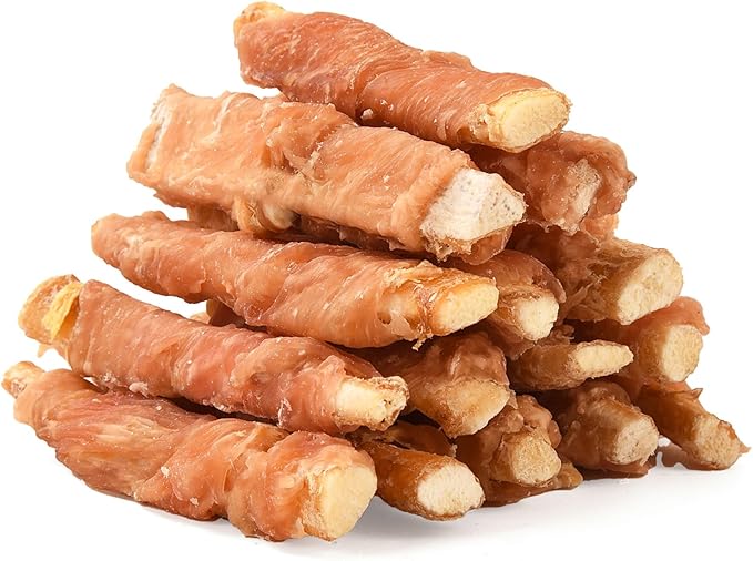 ASMPET Dog Treats Chews, Chicken Wrapped Beef Cartilage, Rawhide Free & Grain Free Dog Snacks 10.6 oz-PawvioPets
