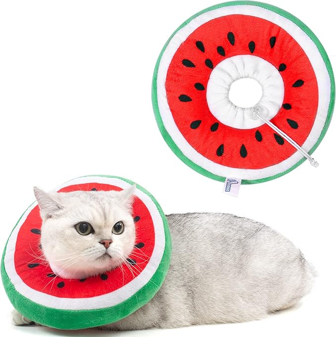ANWA Adjustable Cat Cone Collar Soft, Cute Cat Donut Collar After Surgery, Kitten Recovery Cones to Stop Licking-PawvioPets