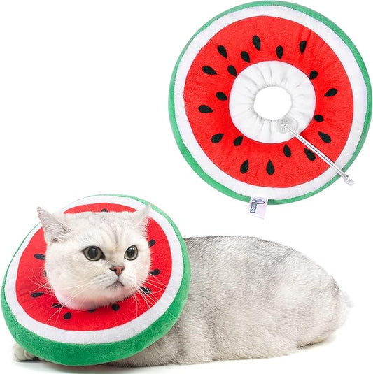 ANWA Adjustable Cat Cone Collar Soft, Cute Cat Donut Collar After Surgery, Kitten Recovery Cones to Stop Licking-PawvioPets