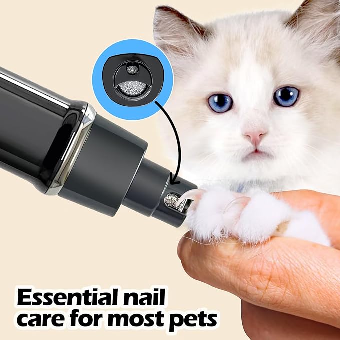 Dog Clippers Grooming Kit - Low Noise, Cordless Electric Trimmer with Nail Grinder for Dogs & Cats, 4 in 1 Rechargeable Clippers for Paws, Ears, Face and Matted Hair (Black)-PawvioPets