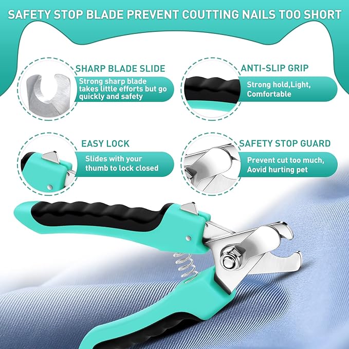 Dog Brush Kit for Grooming Short Long Haired Cats, 3 in 1 Dog Grooming Set for Small Animals, Puppy Self-Cleaning Slicker Brush for Shedding Medium & Large Dogs. Free Pet Comb + Nail Clippers-PawvioPets