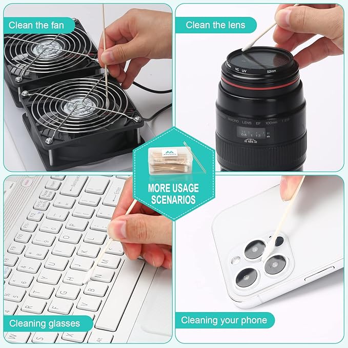 Extra Long Cotton Swabs, 400 Counts, 6-Inch | Lint-Free Tips for Gentle Cleaning of Small Dogs, Guns, Electronics, Makeup, and Crafts | Durable Wooden Sticks with Convenient Storage Box-PawvioPets