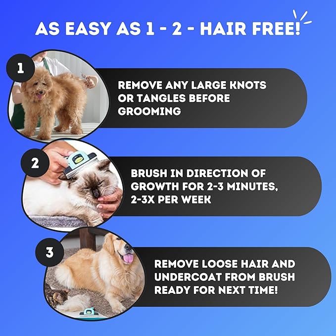 DakPets Deshedding Tool | Stainless Steel Grooming Brush for Shedding Fur Removal - Cats and Dogs-PawvioPets