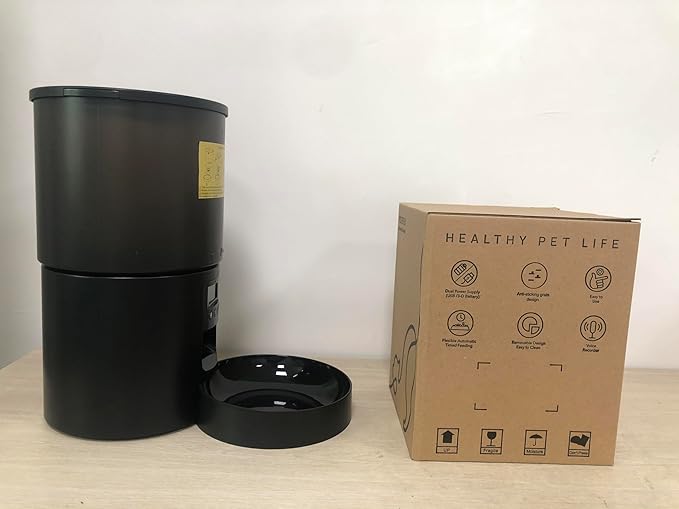 Automatic Cat Feeder Food Dispenser: 4L Timed Small Dog Dry Food Dispenser with 10s Voice - Distributeur Nourriture Chat Hund Programmable - Auto Pet Feeder with 1-6 Meals Per Day-PawvioPets