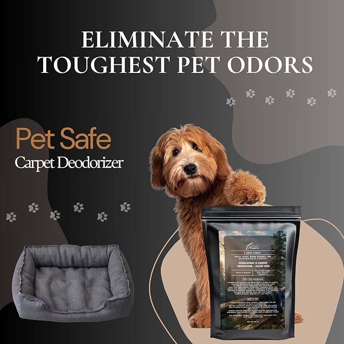 Cabin Vibes Carpet Freshener Powder Refill 36 oz | Powerful Odor Eliminator for Home | Upholstery Deodorizer | Carpet Deodorizer | Pet Urine | Cat Litter Box-PawvioPets