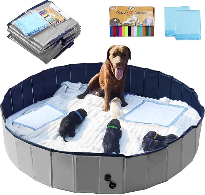 Artilife Dog Whelping Box Pool,Whelping Box for Dogs Birthing,Welping Box Whelping Pen for Puppies Whelping Supplies-PawvioPets