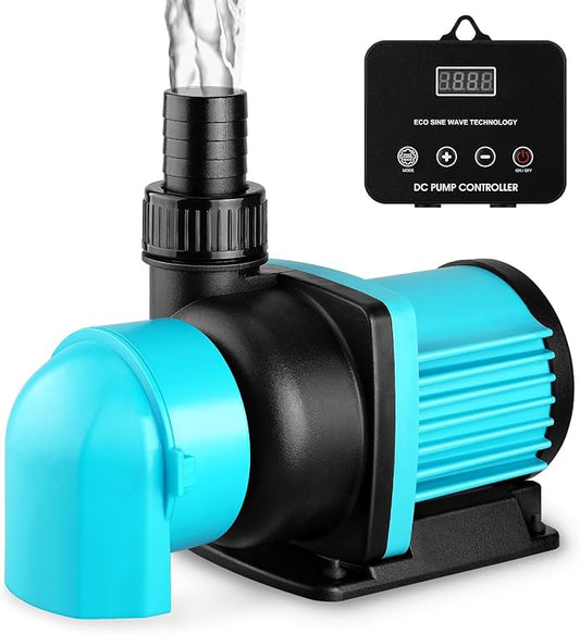 3450GPH Aquarium Return pump with LCD display controller, DC 24V 95W aquarium pump for saltwater freshwater aquarium,fish tank,sump,20 speeds ECO Quiet Submersible and inline pump-PawvioPets