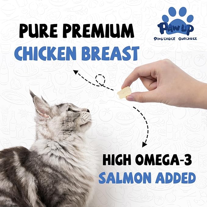 Freeze Dried Raw Dog Food, Chicken & Salmon Recipe Dog Food Topper, High Protein, Rawhide Free, Gluten&Grain Free for Dogs, Cats, 5.3oz-PawvioPets