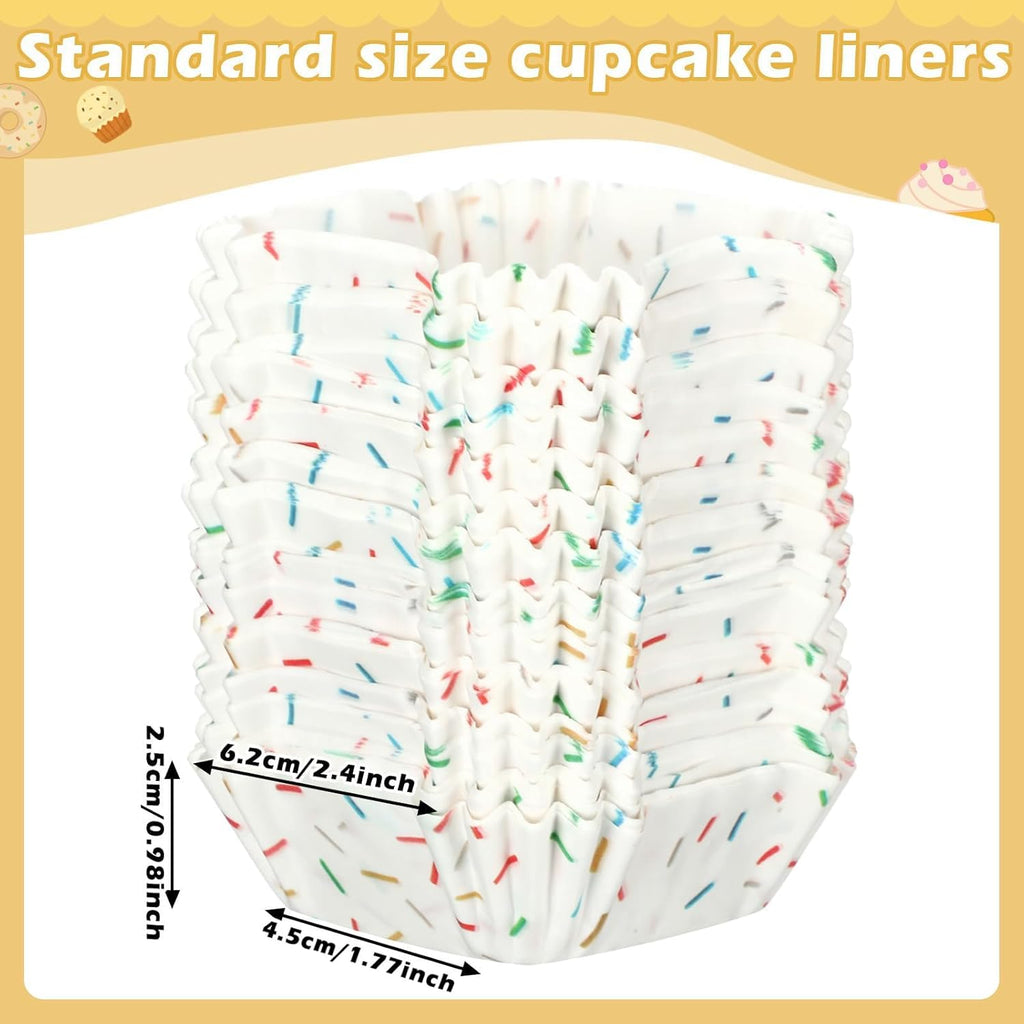 Tanlade 350 Pcs Square Mini Cupcake Liners Disposable Brownie Baking Pan Liners 1.77 Inch Paper Baking Cup for Cup and Cupcakes Party Supplies for Weddings Birthdays Bridal Showers(Confetti)