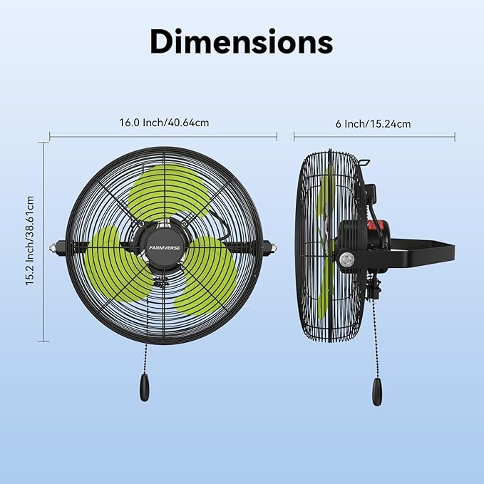 12 Inch Wall Fan Pro Series - Indoor High Velocity Wall Mount Fan for Commercial, Residential, Warehouse, Covered Patio, Shop, Garage, Barn, Gazebo 3 Speed 2800 CFM UL Safety Listed-PawvioPets