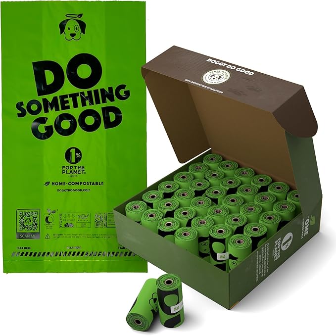 Doggy Do Good Poop Bags for Dogs (360Ct), Easy Open Dog Poop Bags Rolls, Certified Home Compostable-PawvioPets