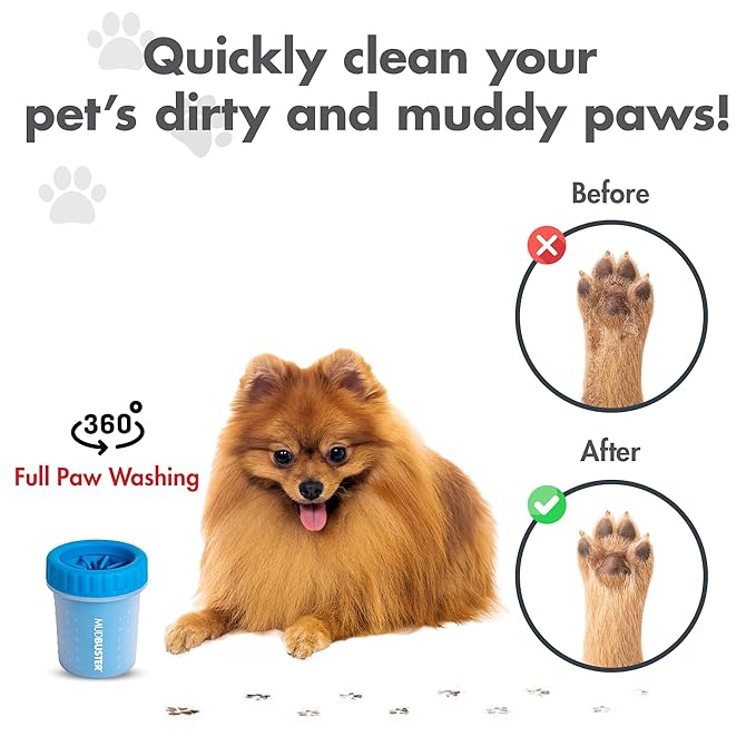 Dexas Small Dog Paw Cleaner, Pro Blue, Paw Washer for Dogs, Premium Quality Pet Supplies and Dog Accessories-PawvioPets