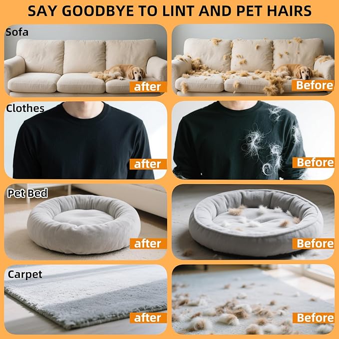 3Pcs Electrostatic Pet Hair Removal Gloves for Cats&Dogs,2025 New Upgraded Reusable Quick De-Shedding Grooming Gloves, Animal Fur Remover Tool for Couch,Carpet,Furniture,Car Seat,Clothing,Curtain-PawvioPets