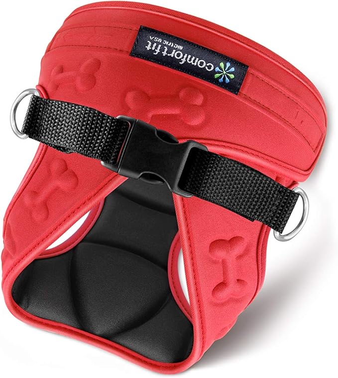 Comfort Fit No Pull Step-in Dog Harness – XS Harness for Small Medium Dogs, Easy Walk Adjustable Vest for Puppy or Service Dog – Soft Padded, Lightweight – Red-PawvioPets