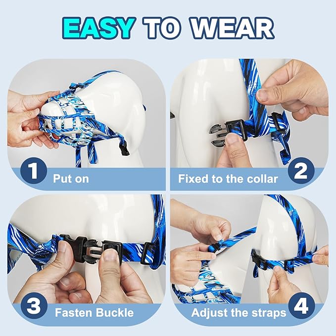 Basket Muzzle to Prevent Biting, Dog Muzzle for Large Medium Small Dogs Allows Panting Drinking Anti Chewing, Perfect for Grooming Trimming Training and Aggressive Reactive Dogs (Blue, Size 4)-PawvioPets