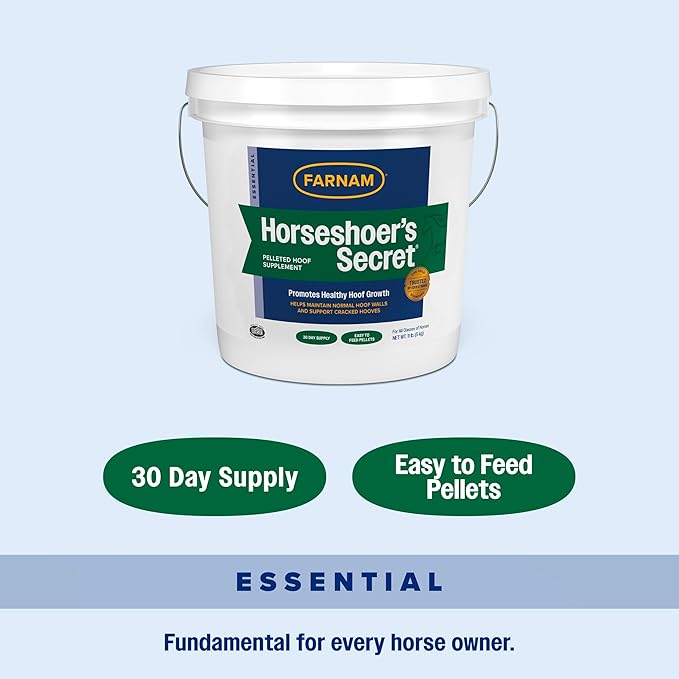 Farnam Horseshoer's Secret Pelleted Hoof Supplement for horses promotes healthy hoof growth, 11lb., 30 day supply-PawvioPets
