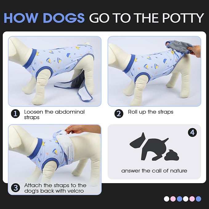 FUAMEY Recovery Suit for Dogs After Surgery,Soft Breathable Dog Bodysuit E-Collar & Cone Alternative Surgical Suit,Male Female Dog Neuter Spay Suits Anti Licking Wounds Onesie Blue Boat XL-PawvioPets