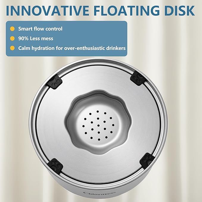 Dog Water Bowl No Spill,5.6L/1.5Gal Large Spill Proof Water Bowl for Dogs,Stainless Steel Slobber Stopper Slow Drinking Dog Bowl Anti Splash Pet Water Dispenser for Messy Drinkers-PawvioPets