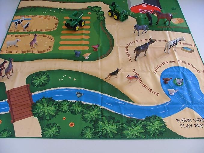 Farm Play Mat for Farm Toys | Foldable Solution |Large Size 57” x 57” | Farm Animals | Tractor Play| Activity Mat | by Play Mat Factory-PawvioPets