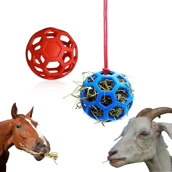 2 Pcs Novelty Hay Ball for Horses to Play with and Relieve Stress, Bright Color Hay Balls for Goats to Avoid Boredom-PawvioPets