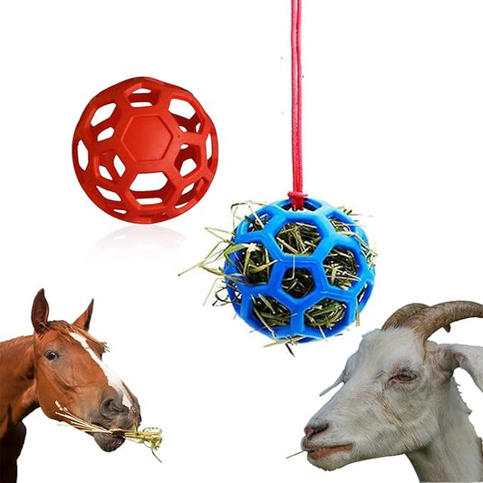 2 Pcs Novelty Hay Ball for Horses to Play with and Relieve Stress, Bright Color Hay Balls for Goats to Avoid Boredom-PawvioPets