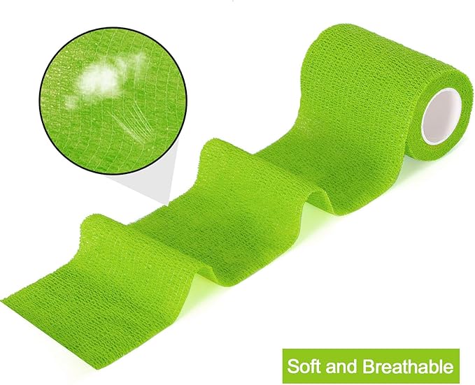 12 Pack Self Adhesive Bandage Wrap 3 inch X 5 Yards Elastic Self Adherent Cohesive Bandage for Ankle Wrist Sports Athletic Tape Pet Vet Wrap for Horses Dog First Aid Tape-PawvioPets