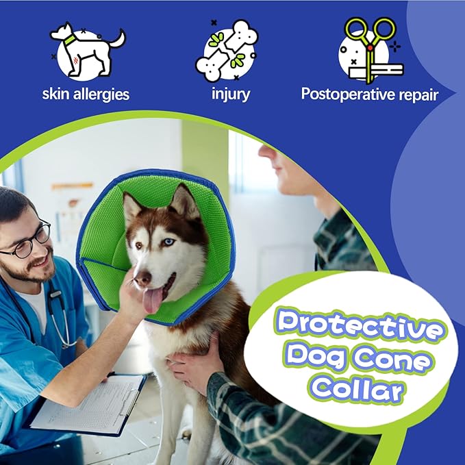 Dog Cone Collar After Surgery, Adjustable Soft Recovery Cone for Small Dogs to Stop Licking, Light-Weight Comfortable Elizabethan Collar for Dogs Anti-Bite Lick Protective Wound-PawvioPets