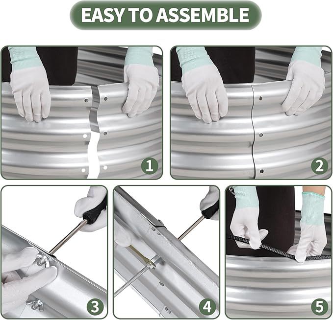 1MORE Galvanized Raised Garden Bed- Planter Garden Boxes Outdoor, Raised Beds for Gardening, 6x3x1ft Metal Garden Bed Kit for Vegetables Flower, Planter Raised Bed with Protective Tape & Tools.Silver-PawvioPets