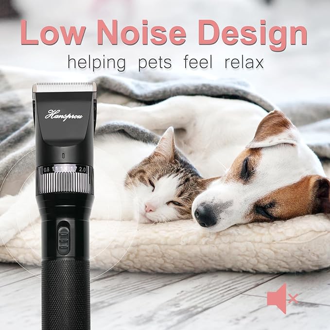 Dog Grooming Clippers, Upgraded 36V Heavy Duty Pet Clippers, Professional Dog & Cat Shaver for Thick Coat, Corded Pet Hair Trimmer with Guard Combs & Brush-PawvioPets