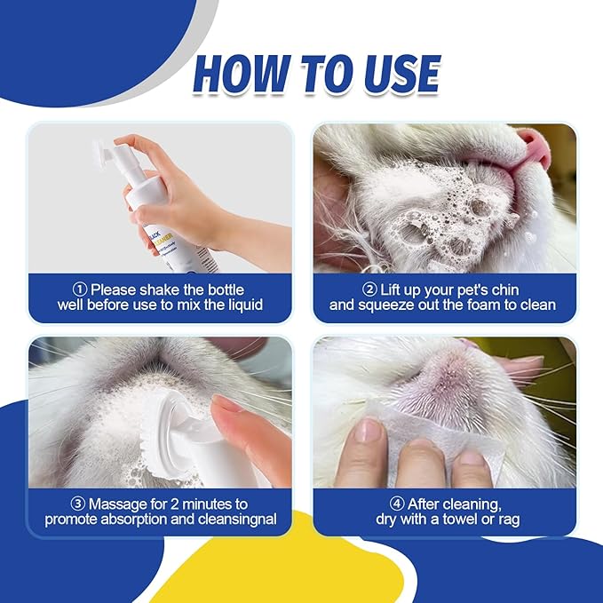 Cat Black Seed Cleaner,Remove Cat Chin Blackheads,Cat Acne Chin Treatment,2-in-1 Wash and Brush,Cruelty-Free and Freshness 5.07 fl.oz-PawvioPets