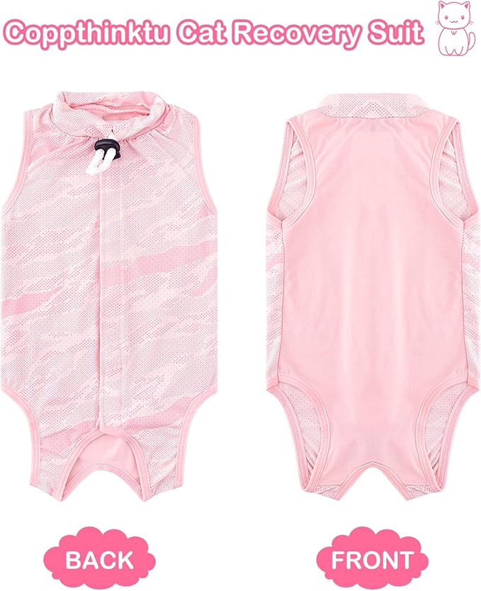 Coppthinktu Cat Recovery Suit Female - Cat Onesie After Surgery, Breathable & Soft Fabric, Adjustable & Easy to Wear, Better Than E-Collar, Easy Litter Box Access, Perfect for Post-Surgery Care-PawvioPets