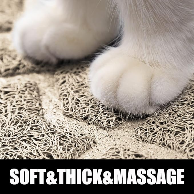 Yimobra Cat Litter Mat, 24"x20" Litter Mat with Litter Lock Mesh, Soft Cat Litter Mat Litter Trapping Mat, Easy to Clean, Non-Slip, Water Resistant, Litter Free Floors, Beige-PawvioPets