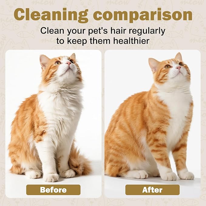 Cat Comb Dog Comb Pet Hair Removal Tool 6 Pack, Flea Combs for Cats and Dog, Grooming Brush with One-Click Self-Cleaning, Pet Grooming Supplies for Cats & Dogs-PawvioPets