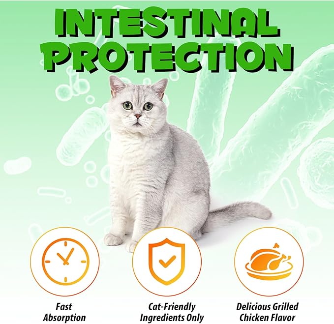 Cat Constipation Relief, Liquid Drops Supports Laxative Relief, Cat Herbal Supplements, Stool Softener Laxative Constipation Relief, Chicken Flavour- 60ml / 2 fl.oz(2PCS)-PawvioPets