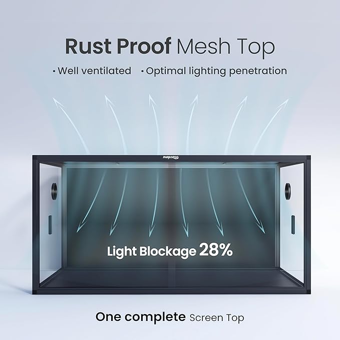 120 Gallon Bearded Dragon Tank,48" x 24" x 24" Reptile Tank with Sliding Door Top Screen Ventilation, Front Opening Reptile Enclosure for Easy Maintenance-PawvioPets