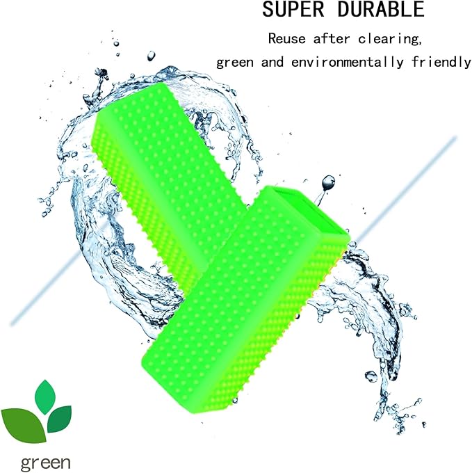 2pcs Pet Dog Cat Hair Remover, Pet Hair Removal Tool, Hollow Cleaner Brush for car，Interior, Furniture, Sofa (green and green)-PawvioPets