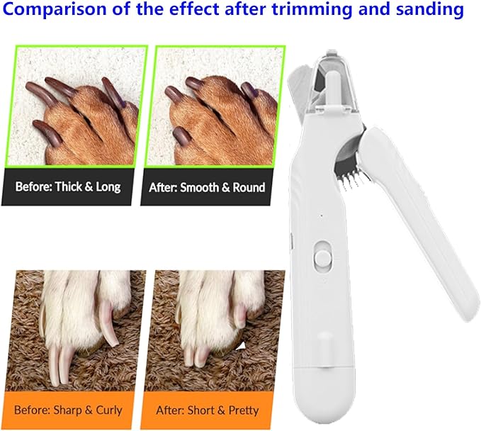 2 In 1 Pet Nail Clipper and Grinder, Professional Electric Rechargeable Pet Nail Fast Trimmer, Painless, Claw Care Grooming, Smoothing, Silent - Shockproof, For Small, Large Dogs & Cats, upgraded-PawvioPets