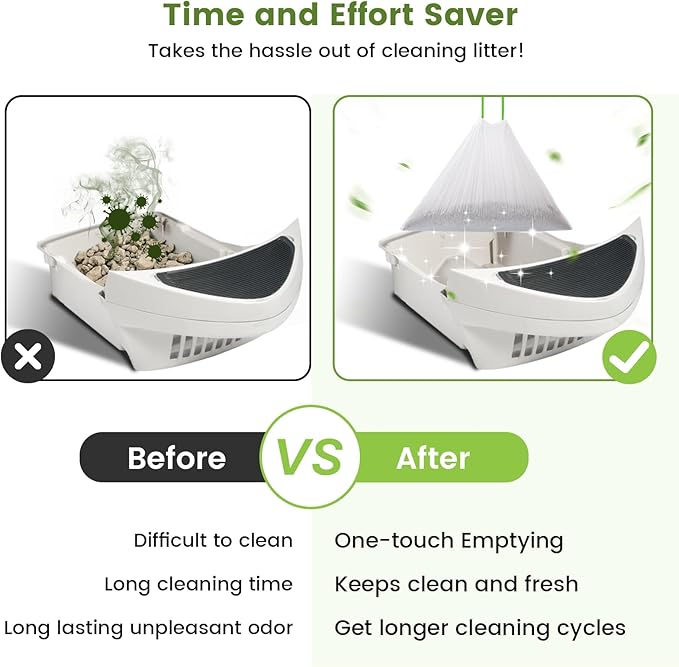 67 Count Waste Drawer Bags for Robot 3 4 and Compatible with Most Self Cleaning Litter Box & ScoopFree Clumping Poop Bin, 9 Gal Kitty Drawstring Liners Leak-proof Disposable Pet Trash Replacement Bags-PawvioPets