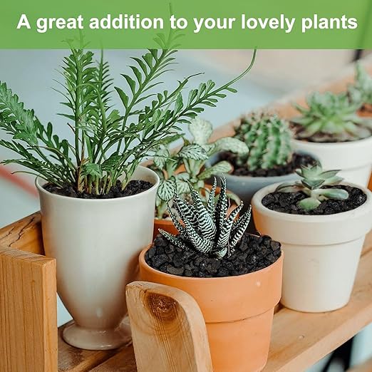 5 lbs Pebbles for Indoor Plants, Succulent, Cactus, 1/5 Inch Small Lava Rock for Plants Drainage, Natural Horticultural Volcanic Rock, Top-Dressing-PawvioPets