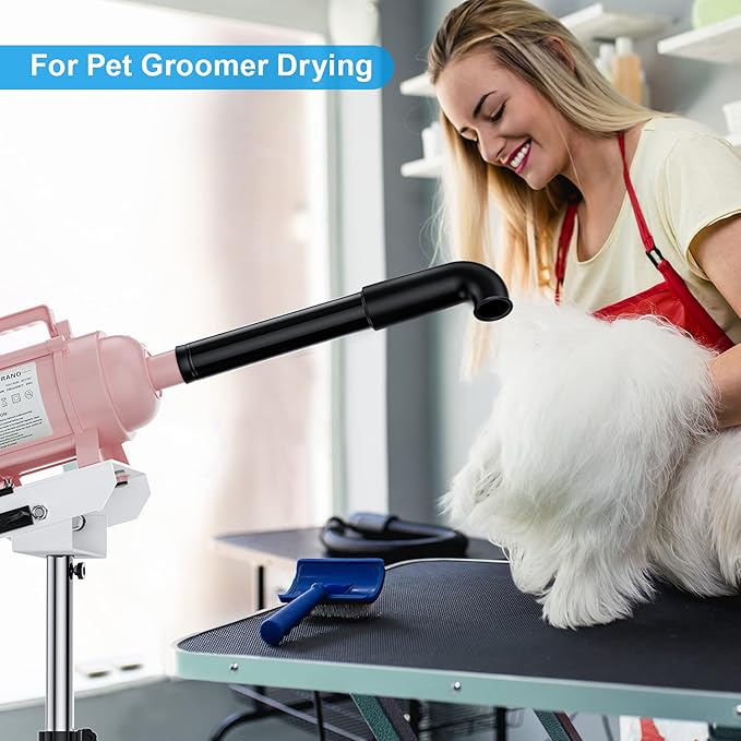 Burano High Velocity Dog Pet Stand Grooming Dog Dryer with 4.3HP Variable Dog Blow Dryer, Fluffy Dry-PawvioPets