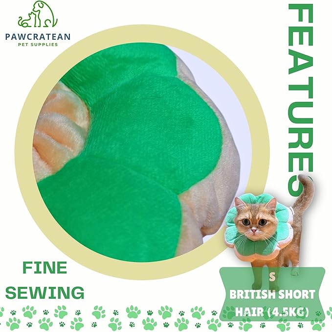 Adjustable Comfy Flower Style Elizabeth Collar for Cats Puppies Soft Recovery Cone Pet Protective Neck Collar (Green, Medium)-PawvioPets
