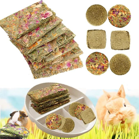 Abizoo Rabbit Treat,Natural Molar Timothy Hay Herbal Floral Scent Snack Chew Toys Gift for Bunny Chinchillas Hamster Gerbils,12 Pcs Small Animals Cage Accessories Guinea Pig Treats-PawvioPets