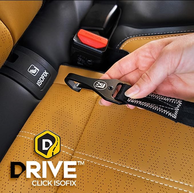 EzyDog Click ISOFIX Cargo - Dog Seat Belt Car Harness Attachment for Dogs - Adjustable Dog Restraints Seatbelts for Car Travel and Safety - (24in - 40in, Black)-PawvioPets